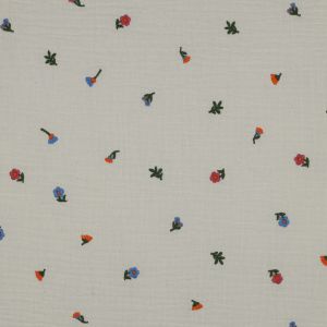 Double Gauze Embroidery Flowers-Natural